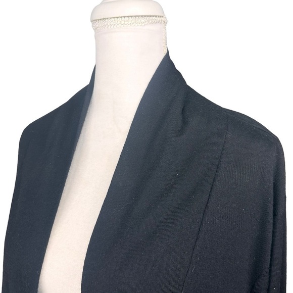 Eileen Fisher black 💯% wool open front cardigan sweater pockets 3X plus size - Picture 3 of 16